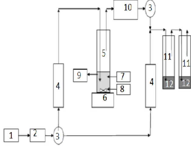 Fig.  1:  The  schematic  of  a  novel  setup  used  for  testing  the  elemental  mercury  adsorption