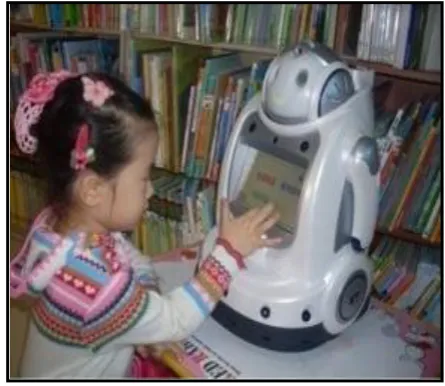 Figure 1. Child interacting with the IROBI   [18] 