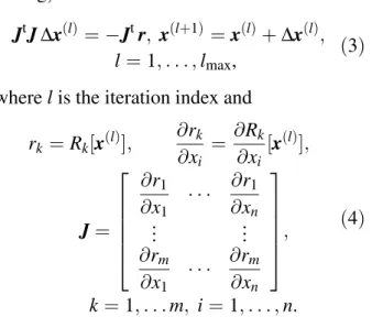 Figure 1. The circles mark the user-specified requirements on the output variables, and the squares mark values of the output variables  ob-tained after an analysis