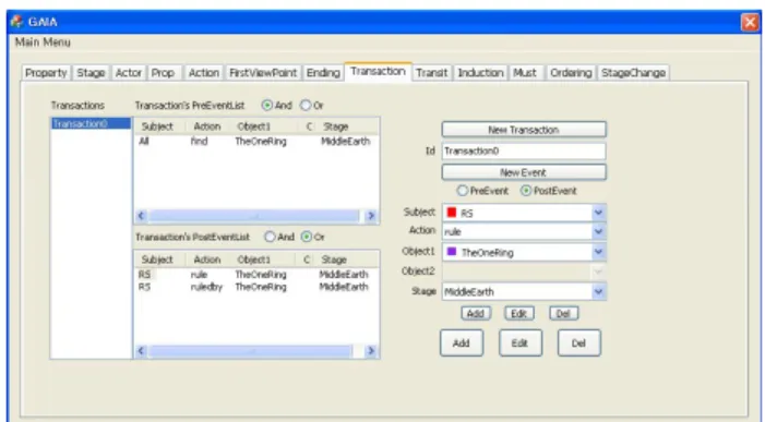 Figure 6: Interactive storytelling authoring tool