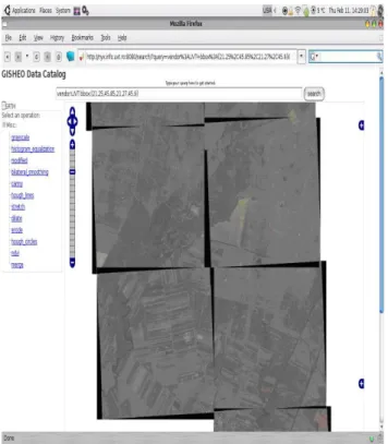 Figure 8: Selecting the images by geographical position. Once the desired area has been selected the user can  pro-ceed by choosing the operations he/she would like to  per-form on the images