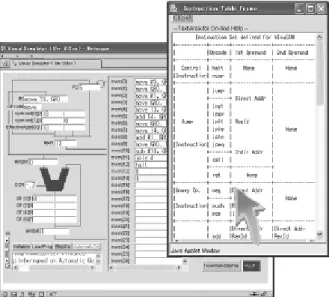 Fig. 5. Online-Help Message Function of “VisuSim” as Java Applet