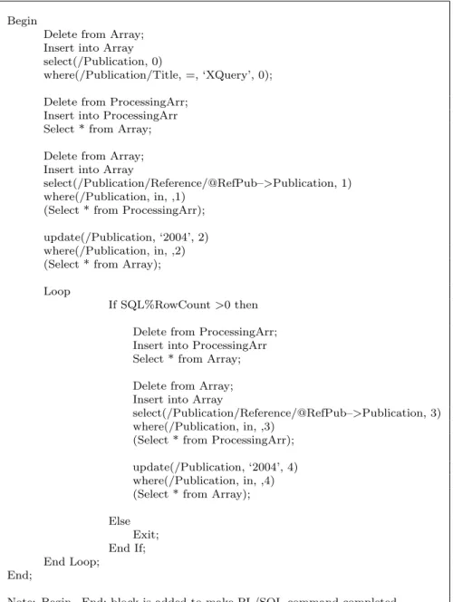 Fig. 15. PL / SQL command after replacing SQL functions.
