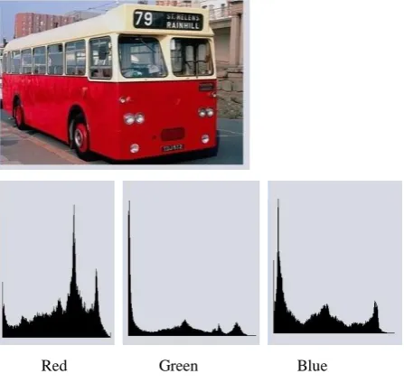 Fig. 2 RGB histograms of an image 