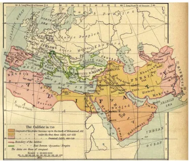 Figure 1: Islamic Caliphate in 750AD 