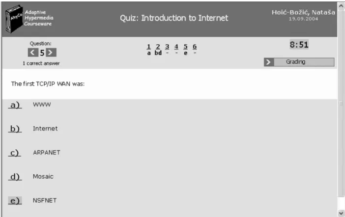 Fig. 6. The question page.