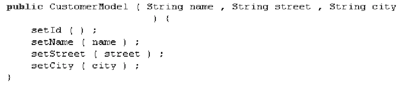 Fig. 12. The sample code segment without the “ US-specific” and “ international” concerns.