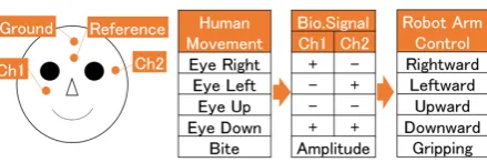 Figure 13. EOG and EMG 5 signal patterns discrimination.