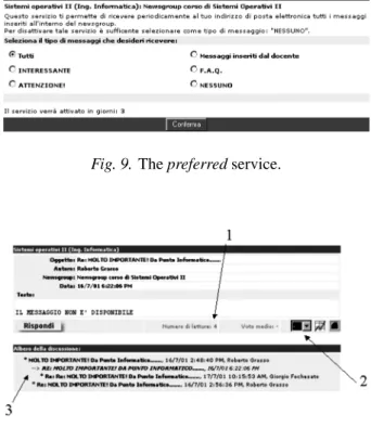 Fig. 8. The view of the messages present in a newsgroup.
