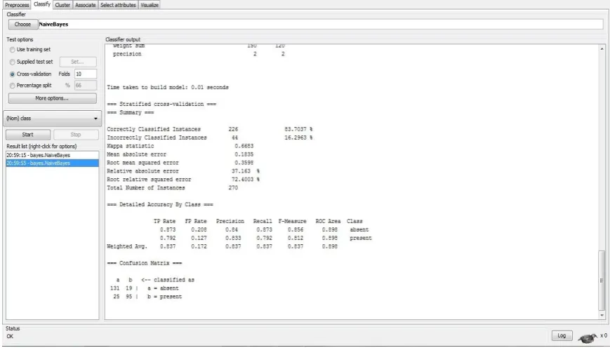 Fig 1: Classification Using WEKA 