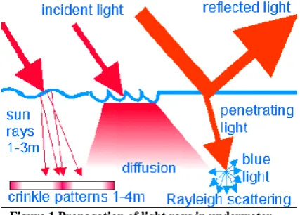 Figure 1 Propagation of light rays in underwater environment 