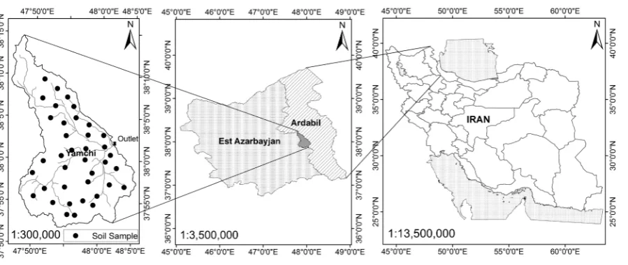 Figure 1. Location of the study area and soil samples location.                                                   
