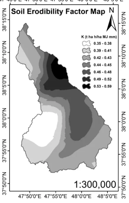 Figure 4. Soil erodibility factor map.                     