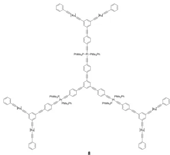 Figure 1.22. Octupolar complex consisting Ru6Pt3 metal centers. 
