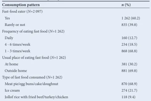 Table 7. Distribution of weight status according to meal skipping  Weight status Non-skippers of meals