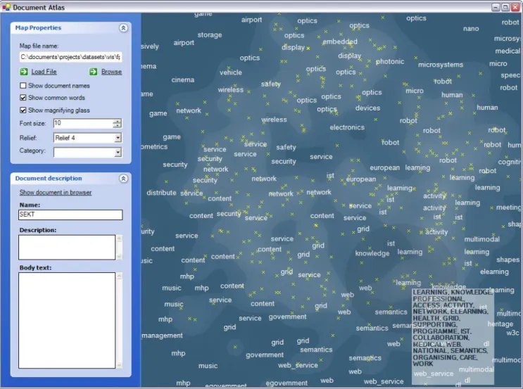 Figure 2 Visualization of European IST projects from 6 th  framework. Dataset consists of descriptions of EU IST projects  taken from CORDIS web site