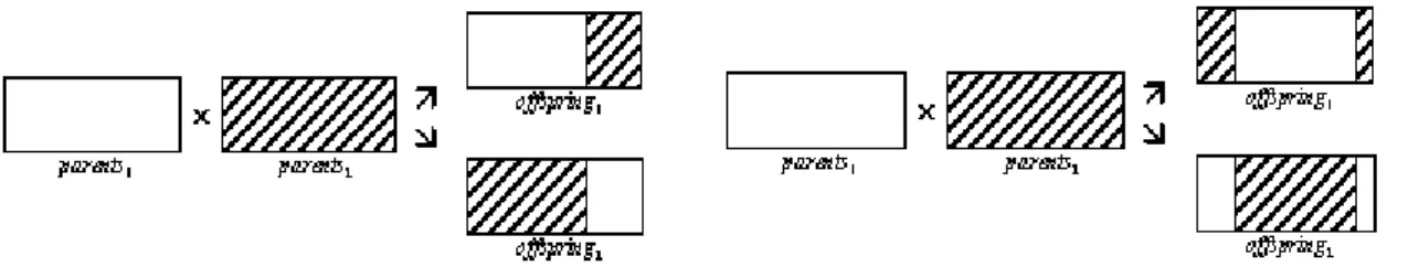 Figure 1: Single-point and double-point crossover techniques 
