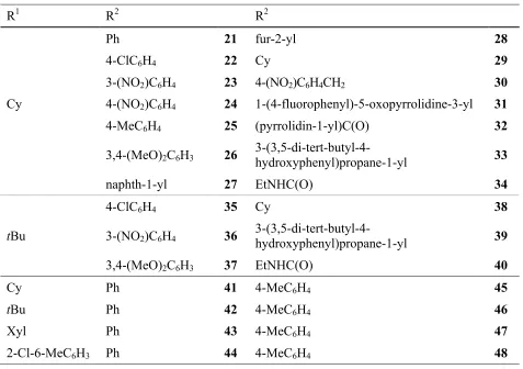 Table 1. Numbering scheme for palladium-ADC complexes derived from the addition of carbo- 