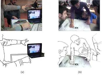 Figure 3.4. Sample video frames of participants interacting with AR models.  