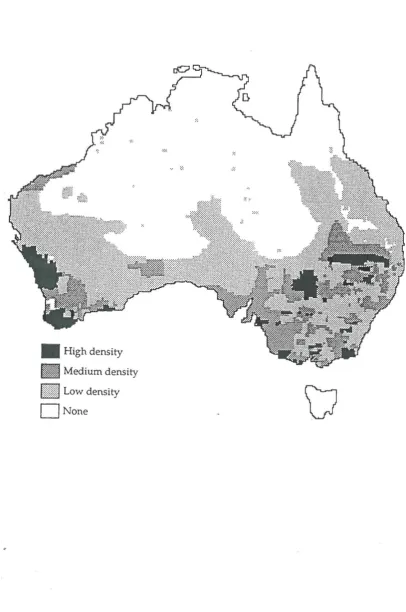 Figure 2.2 -sightings. (Source: Wilson  111e distribution and population density of the Fox in Australia