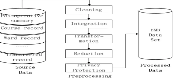 Figure 2. Process of Data Preprocessing on EMR mining 