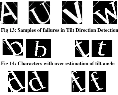 Fig 13: Samples of failures in Tilt Direction Detection  