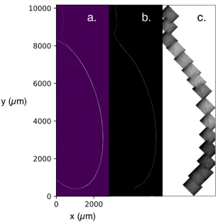 Figure 2:Tracka.) Least-squares ﬁt ofon processed track image. b.) Track after image processing andsize of an be (see also Table 1).The semi-major axissize of am = 4078.6 ± 14.6µm is related to the semi-major axis n = 8 electron in hydrogen, ae by am/1372n