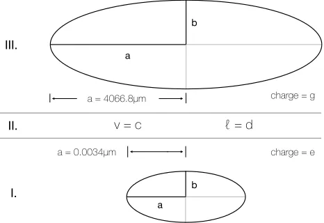 FIG. 6. How a type I observer sees a type I electron orbit andan n = 8, l = 2 type III “monopole” orbit (using examplequantum numbers)