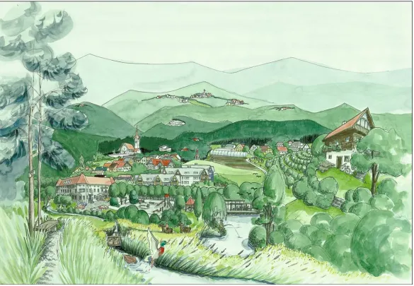 Figure 1. Unplanned development scenario of the Landscape Development and Protection Area of Volčji Potok  