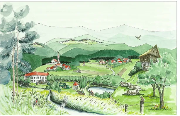 Figure 2. Targeted development scenario of the Landscape Development and Protection Area of Volčji Potok  