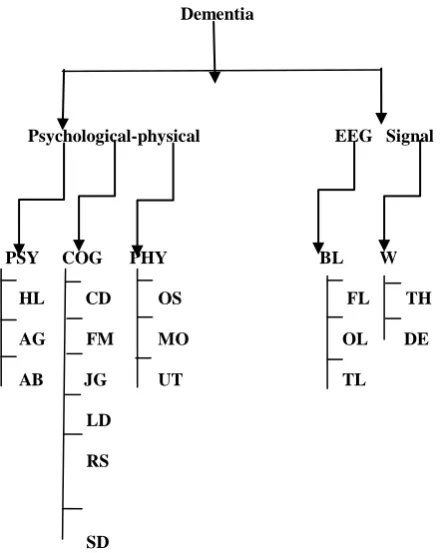 Fig 1: Hierarchical correlation of sign and symptoms of        the dementia disease. 