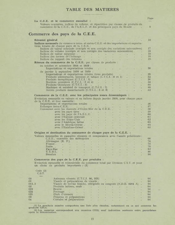 TABLE DES MATIERES 