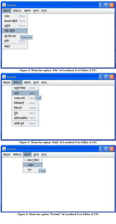 Figure 6: Menu bar option “Format” of Localized Text Editor (LTE) 
