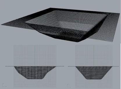 Figure 3.9: Diﬀerent views for the MSV1 Gin point cloud using grid size d = 1mm.