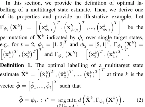 Table I: LOSPA between Xˆk and Xk = [−10, 0, 10]T