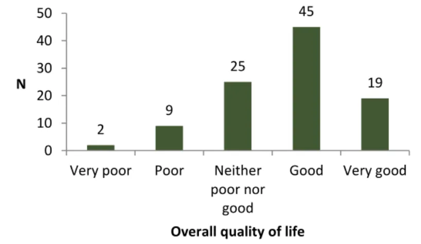 Figure 1. Overall quality of life of the respondents 