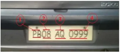 Fig 1: Sample of Indian vehicle Number Plate 