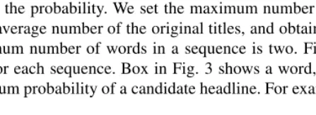 Fig. 3. The extracted headline for each sequence