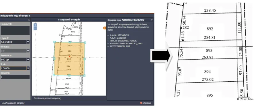 Figure 9. Generation of pdf with the extract of the selected area of the map.                                                        