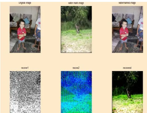 Figure 3 indicated that there were no visual differences between host image and the image embedded Watermark