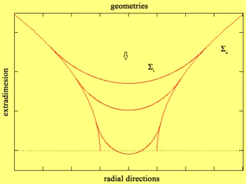 Figure 1. The inner surface and the outer surface of the whole Schwarzschild model.                                                 