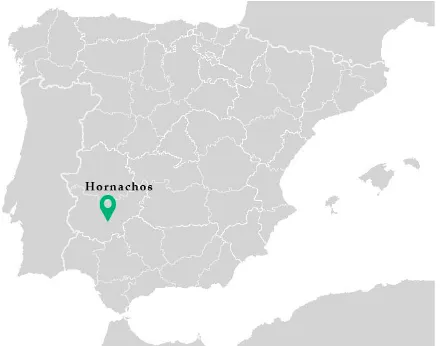 Figure 1. Location of the town of Hornachos in Extremadura, Spain. 