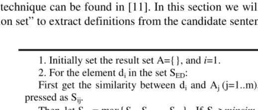 Fig. 3.   Definition extraction using EDS 