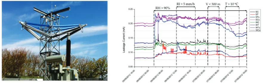 Figure 8. The energised test site. 18 months of continuous current measurements have been made, a short period of which is shown