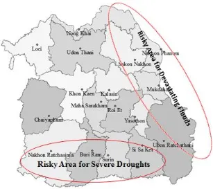 Figure 5.8 Areas at risk to severe droughts and floods 