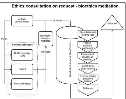 Fig. 2 Conceptual framework (process model) of ethics consultation on request in the form of bioethics mediation according to the descriptionby Schlairet (2009) [41]