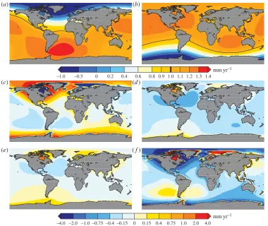 Figure 3. (fig. 4averaged sea-level rise from (in these panels and in the colour bar. These results assume that mass loss occurs rapidly compared with the time over whichthe mantle would flow