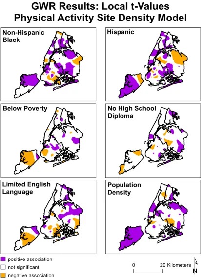 Figure 5Geographically Weighted Regression of Physical Activity SitesGeographically Weighted Regression of Physical Activity Sites