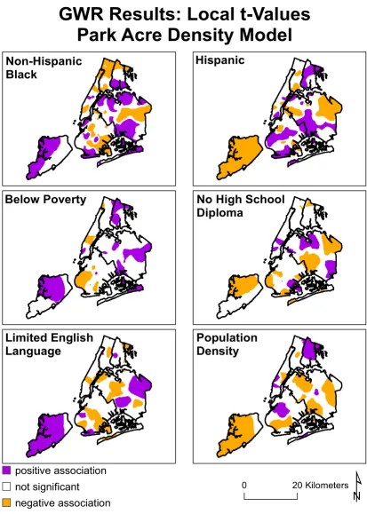 Figure 6Geographically Weighted Regression of Park Acreage DensityGeographically Weighted Regression of Park Acreage Density