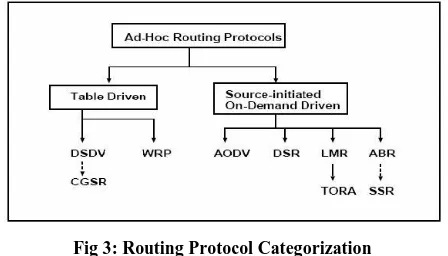 Fig 3: Routing Protocol Categorization 